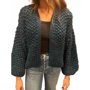 NEW MAIAMI pearl pattern bomber cardigan in emerald